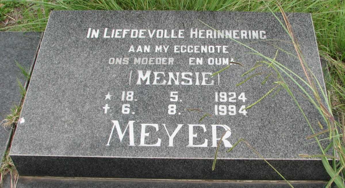 MEYER Mensie 1924-1994