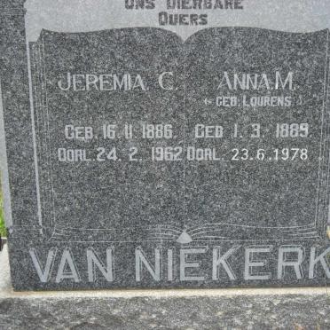 NIEKERK Jeremia C., van 1886-1962 &amp; Anna M. LOURENS 1889-1978