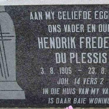 PLESSIS Hendrik Frederik, du 1905-1985