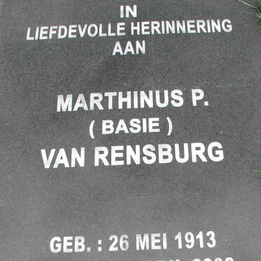 RENSBURG Marthinus P., van 1913-2002