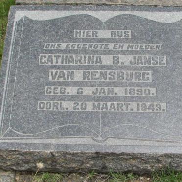 RENSBURG Catharina B., Janse van 1890-1949