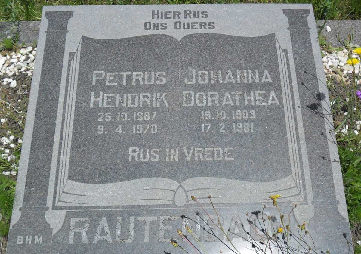 RAUTENBACH Petrus Hendrik 1887-1970 &amp; Johanna Dorathea 1903-1981