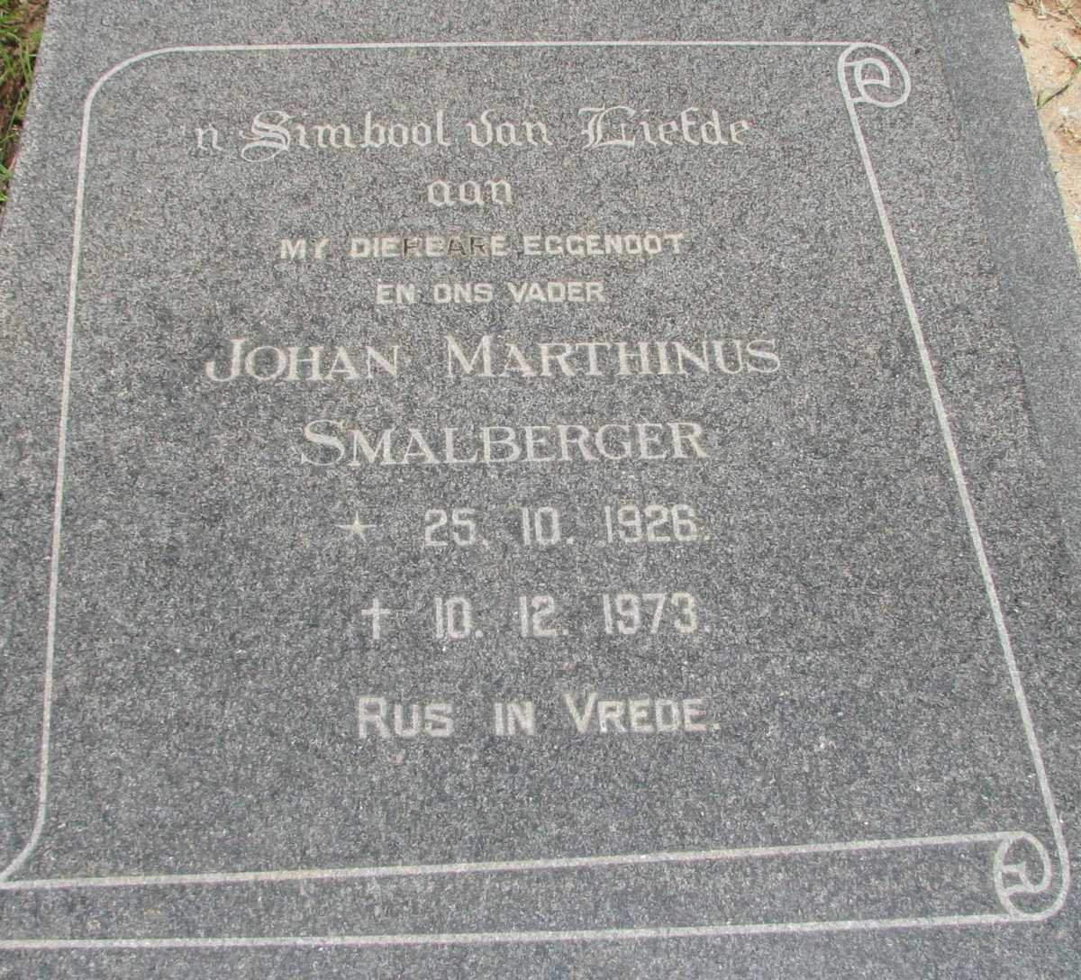 SMALBERGER Johan Marthinus 1926-1973