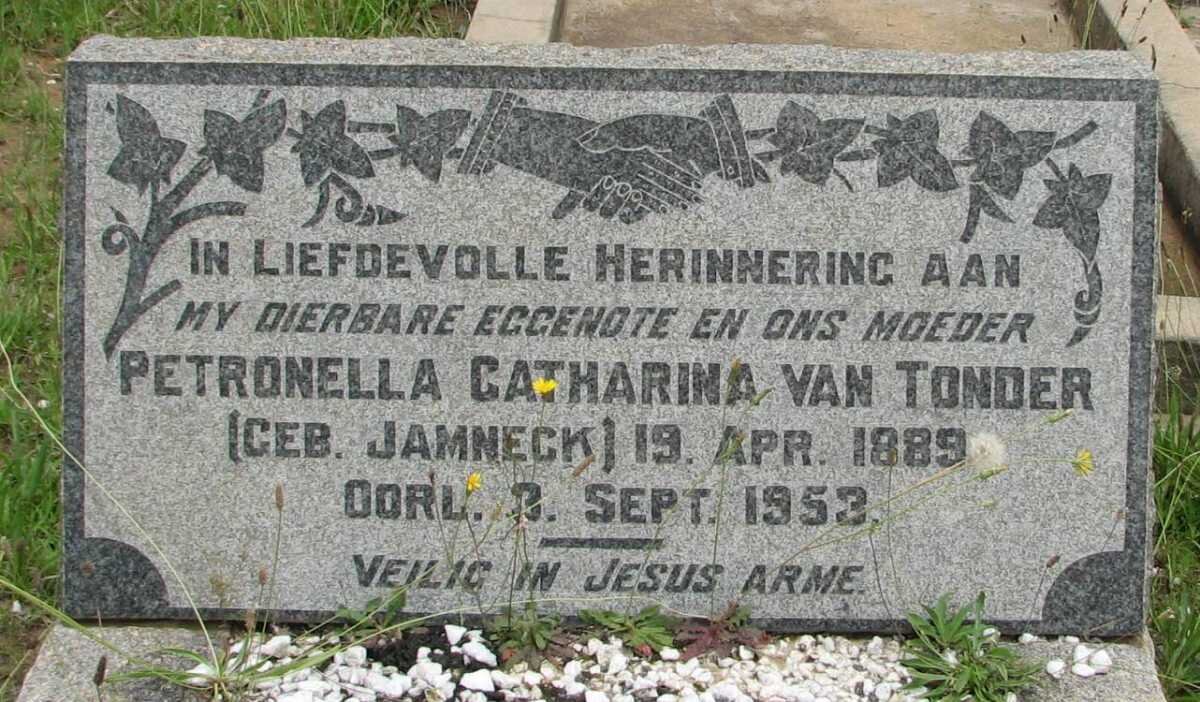 TONDER Petronella Catharina, van nee JAMNECK 1889-1953