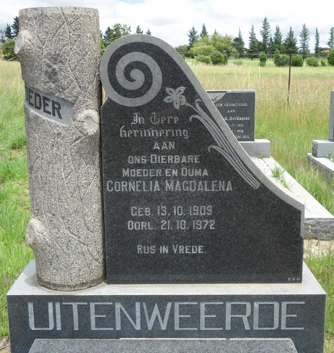 UITENWEERDE Cornelia Magdalena 1909-1972