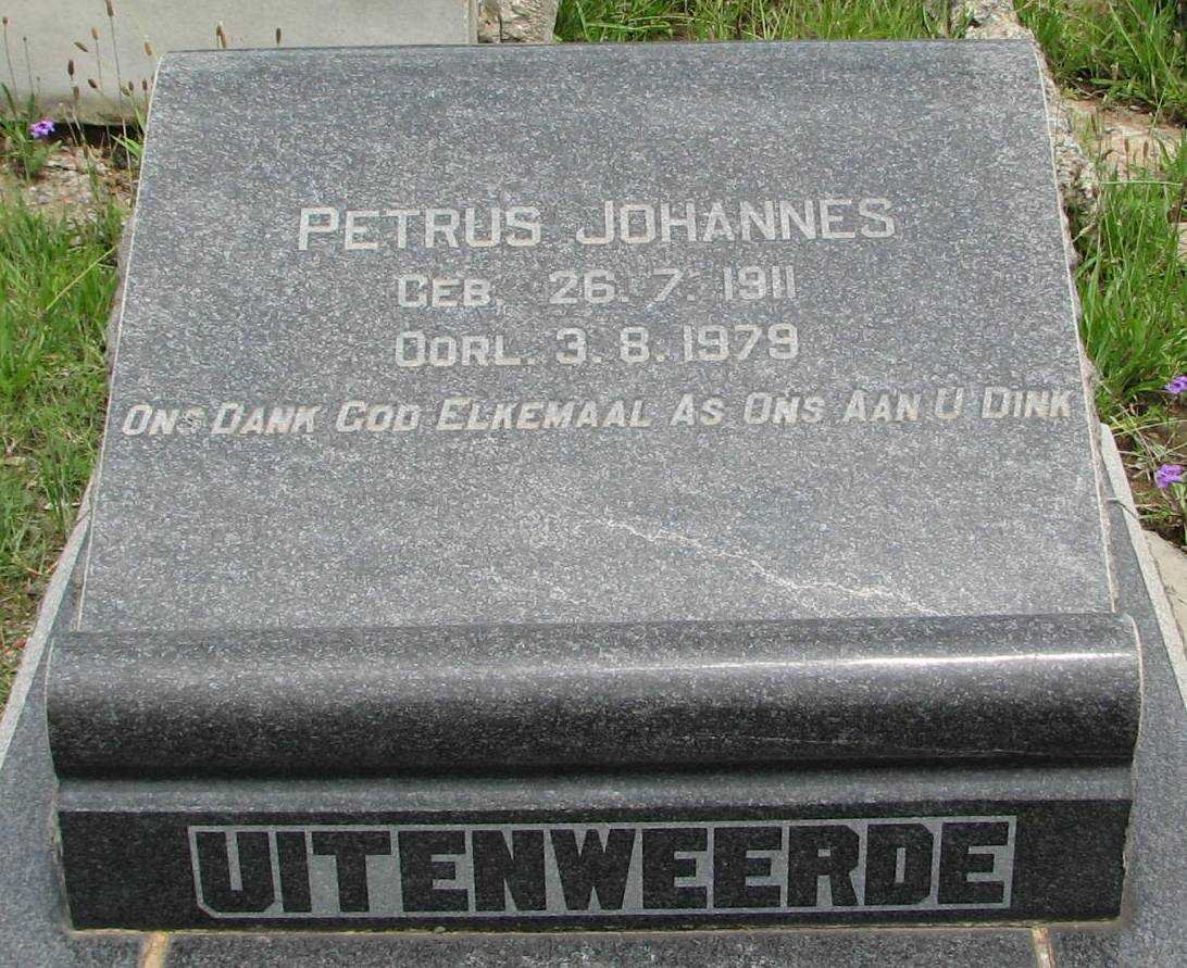 UITENWEERDE Petrus Johannes 1911-1979