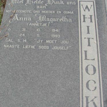 WHITLOCK Anna Magaretha 1941-1997