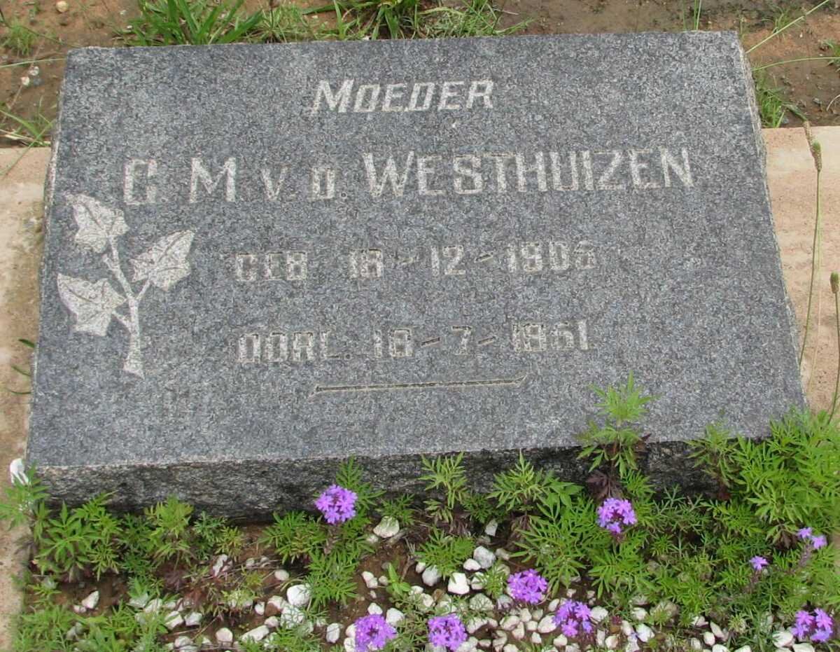 WESTHUIZEN G.M., v.d. 1905-1951