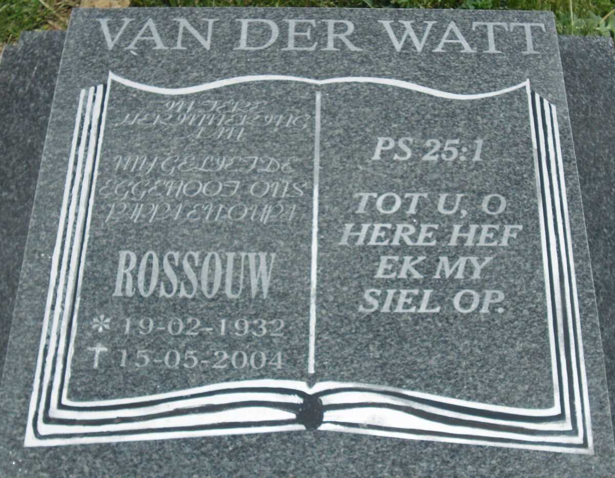 WATT Rossouw, van der 1932-2004
