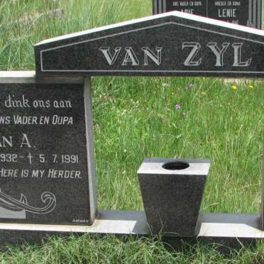 ZYL Jan A., van 1932-1991 &amp; Jacoba J. V.D. WALT 1933-