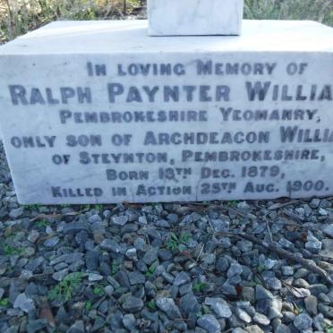 WILLIAMS Ralph Paynter 1879-1900