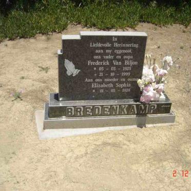 BREDENKAMP Frederick van Biljon 1925-1999 &amp; Elizabeth Sophia 1928-