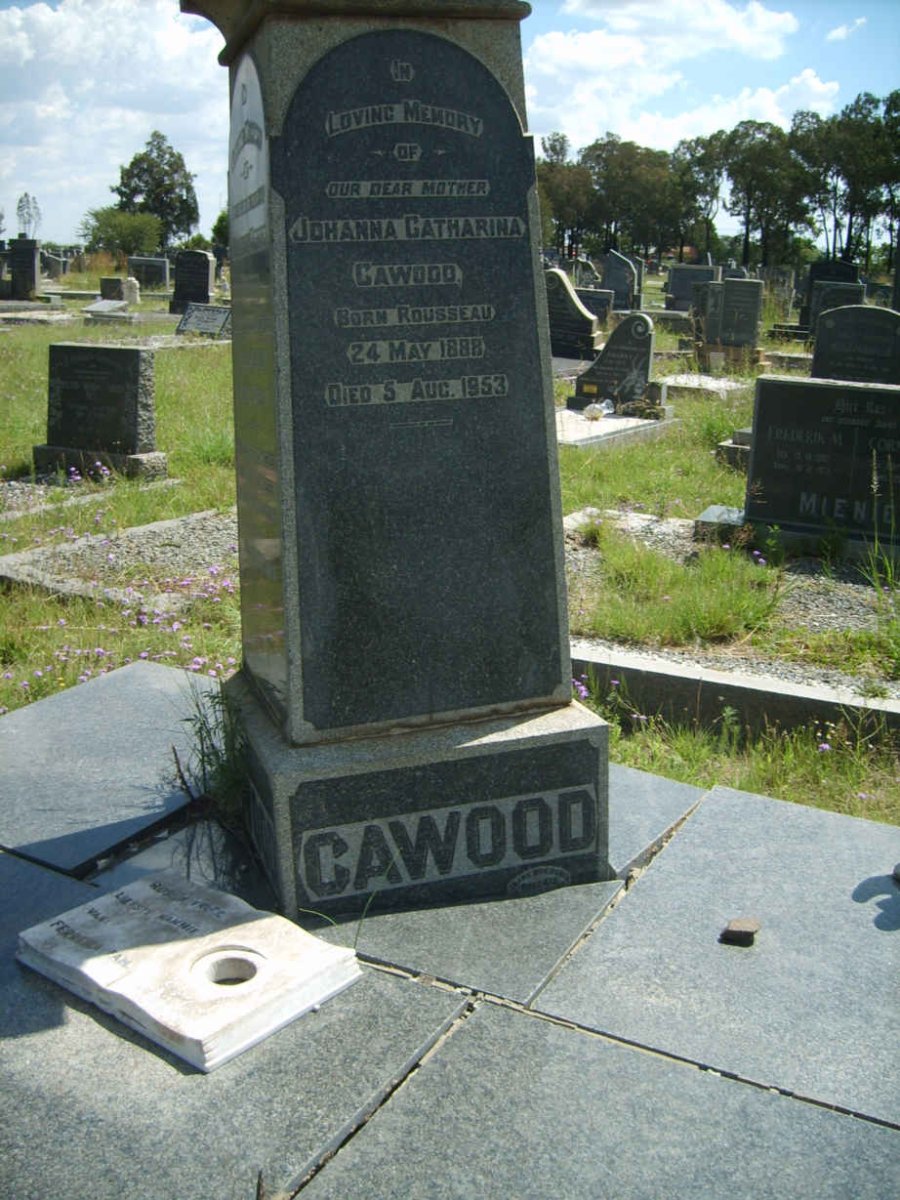 CAWOOD Johanna Catharina nee ROUSSEAU 1888-1953