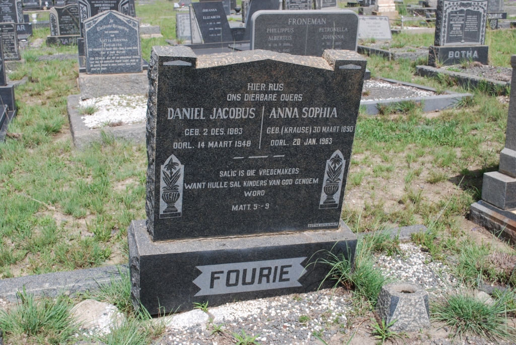 FOURIE Daniel Jacobus 1883-1948 &amp; Anna Sophia KRAUSE 1890-1963