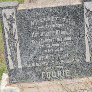 FOURIE Hendrik 1878-1942 &amp; Hendrika THERON 1888-1938
