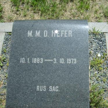 HEFER M.M.D. 1883-1973