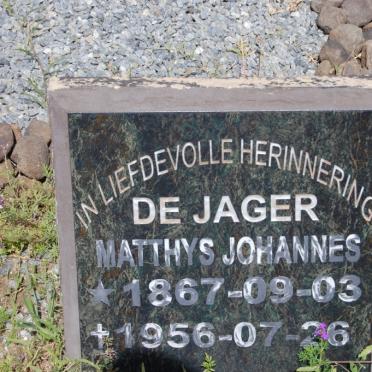 JAGER Matthys Johannes, de 1867-1956