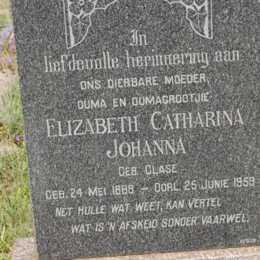 KRAUSE Elizabeth Catharina Johanna nee CLASE 1888-1958