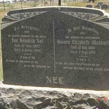 NEL Jan Hendrik 1872-1939 &amp; Susara Elizabeth SLABBERT 1880-1970