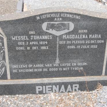 PIENAAR Wessel Johannes 1894-1963 &amp; Magdalena Maria DU PLESSIS 1904-1952