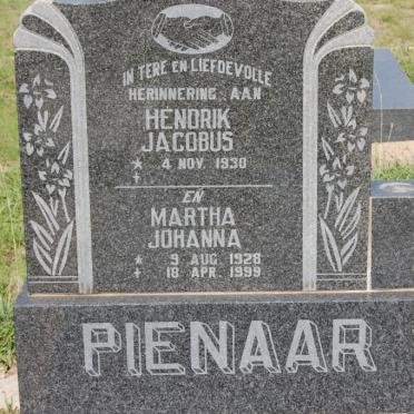 PIENAAR Hendrik Jacobus 1930-  &amp; Martha Johanna 1928-1999