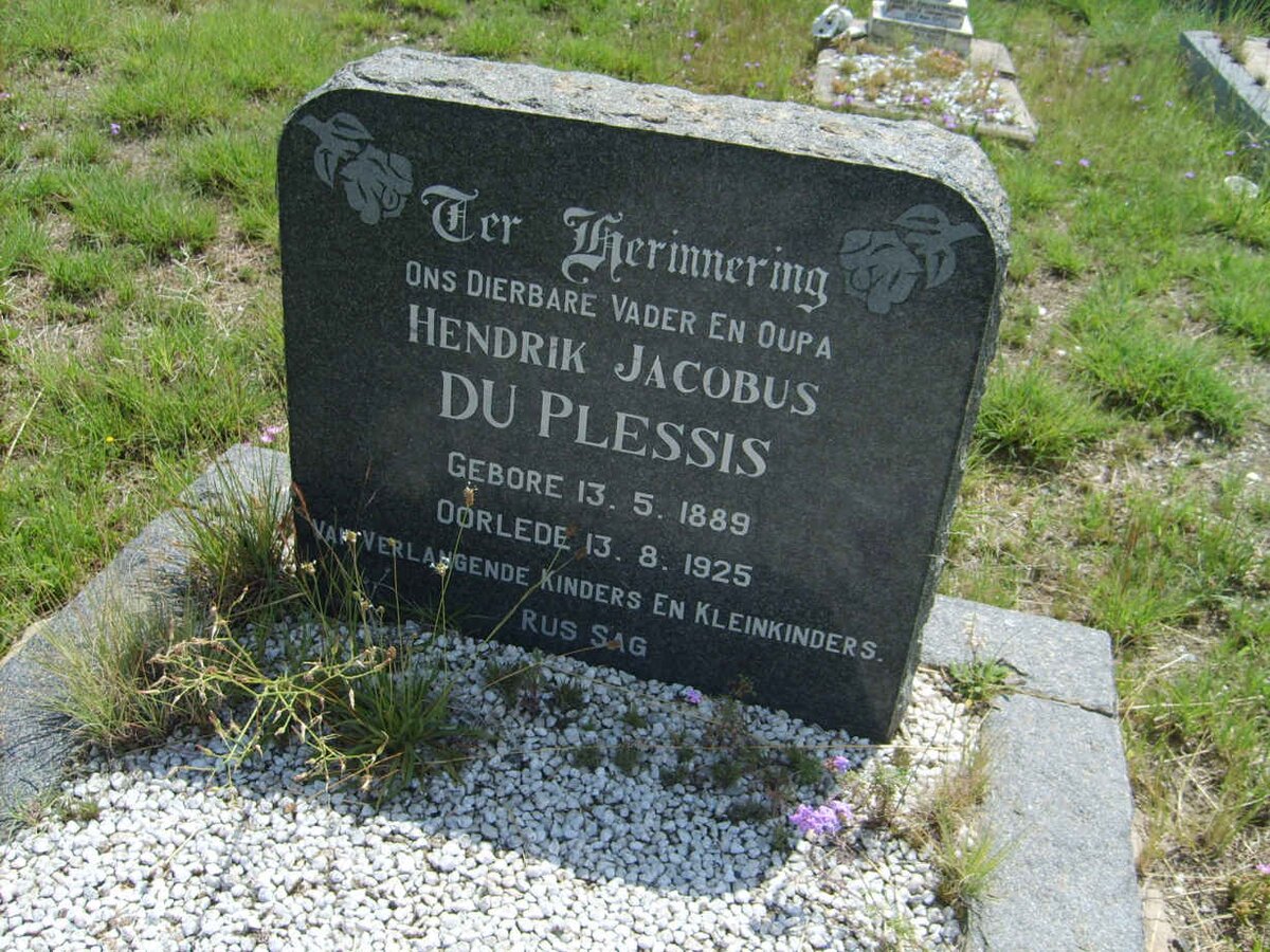 PLESSIS Hendrik Jacobus, du 1889-1925
