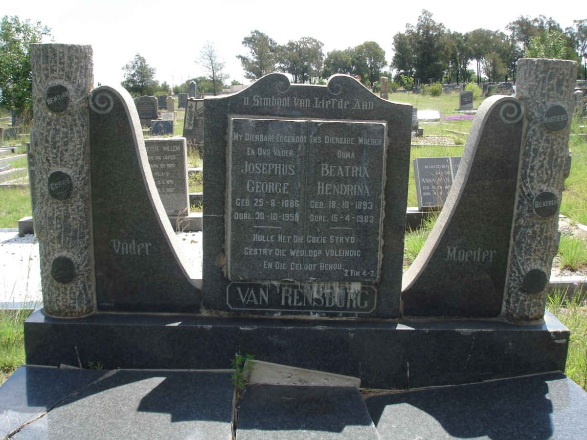 RENSBURG Josephus George, van 1886-1958 &amp; Beatrix Hendrina 1893-1983