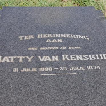 RENSBURG Matty, van 1890-1974