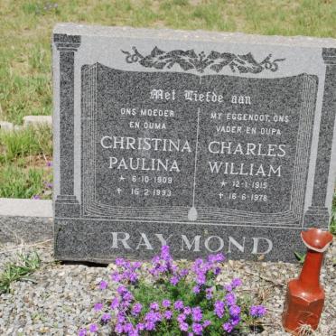 RAYMOND Charles William 1915-1978 &amp; Christina Paulina 1909-1993