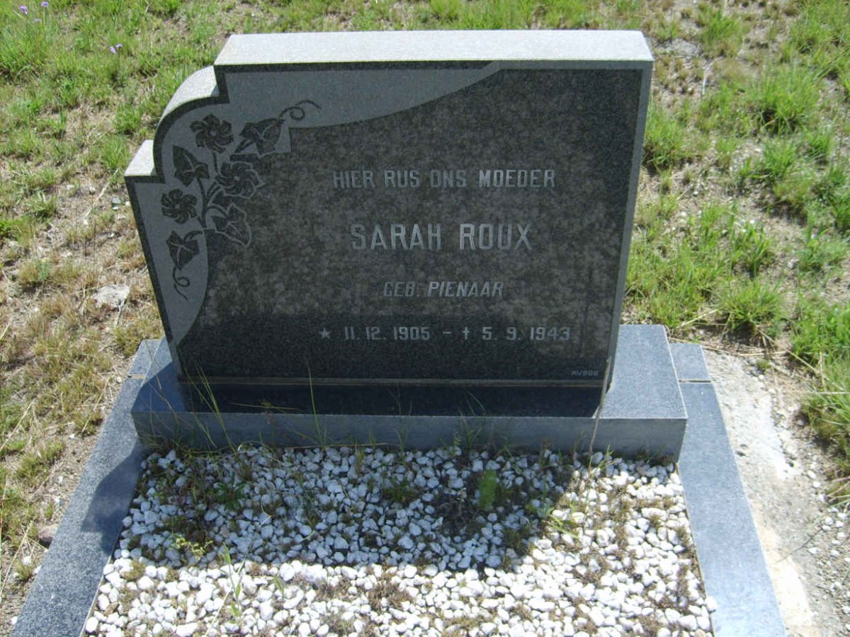 ROUX Sarah nee PIENAAR 1905-1943