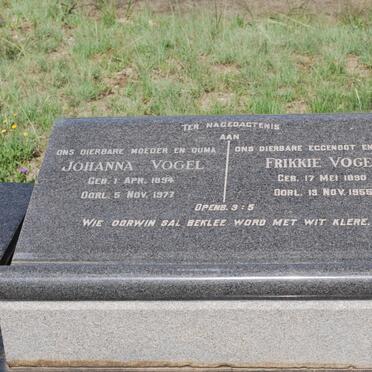 VOGEL Frikkie 1890-1956 &amp; Johanna 1894-1977