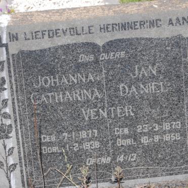 VENTER Jan Daniel 1873-1958 &amp; Johanna Catharina 1877-1938