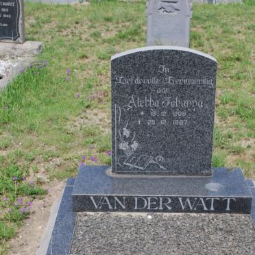 WATT Aletha Johanna, van der 1908-1987