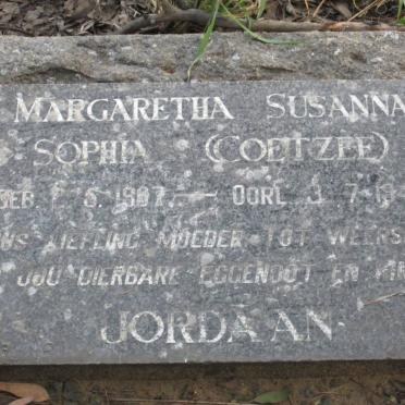 JORDAAN Margaretha Susanna Sophia nee COETZEE 1907-1946