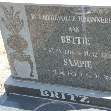 BRITZ Sampie 1913-2006 &amp; Bettie 1918-2003
