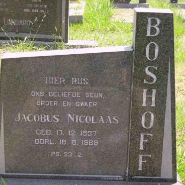 BOSHOFF Jacobus Nicolaas 1937-1969
