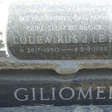GILIOMEE Lodewikus J Le R. 1950-1989
