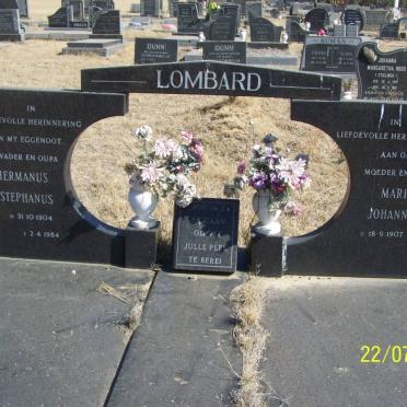 LOMBARD Hermanus Stephanus 1904-1984 &amp; Maria Johanna 1907-
