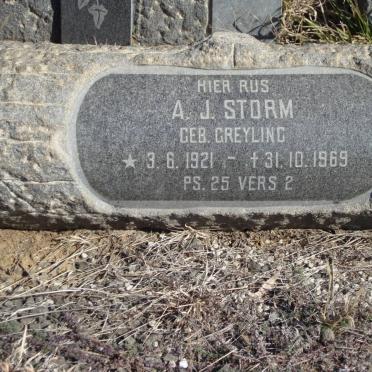 STORM A.J. nee GREYLING 1921-1969