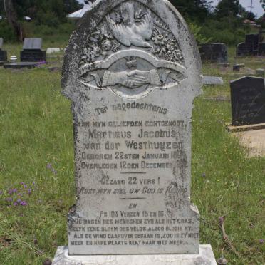 WESTHUYZEN Martinus Jacobus, van der 18??-1927