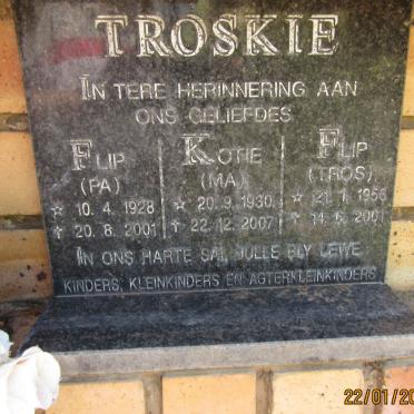 TROSKIE Flip 1928-2001 &amp; Kotie 1930-2007 :: TROSKIE Flip 1956-2001