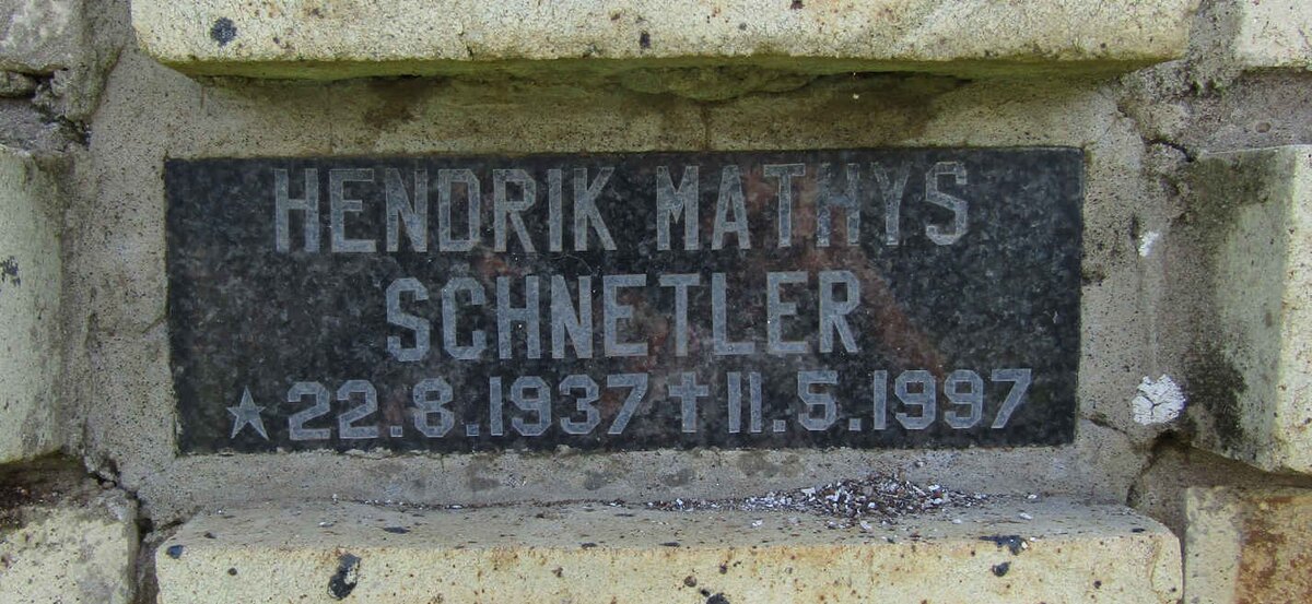SCHNETLER Hendrik Mathys 1937-1997