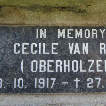 RIET Cecile, van der nee OBERHOLZER 1917-1998