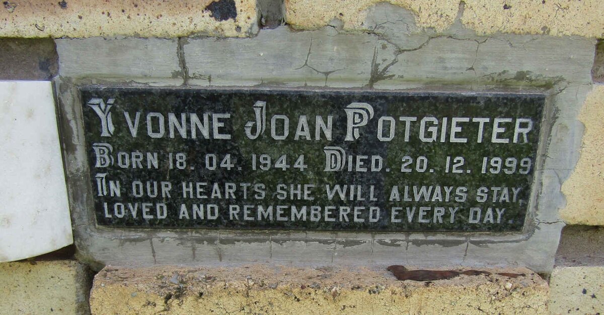POTGIETER Yvonne Joan 1944-1999