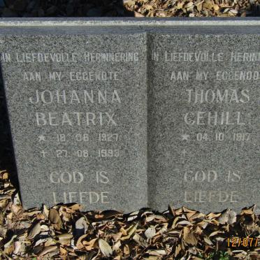? Thomas Cehill 1917-  &amp; Johanna Beatrix 1927-1993