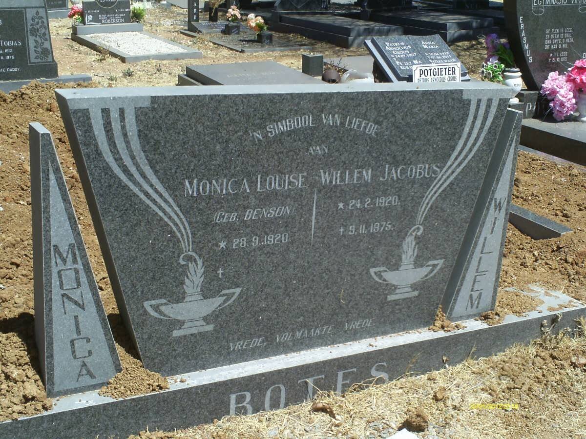 BOTES Willem Jacobus 1920-1975 &amp; Monica Louise BENSON 1920-