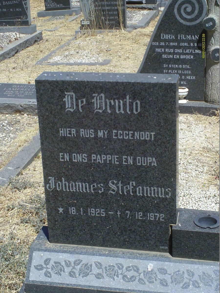 BRUTO Johannes Stefanus, de 1925-1972