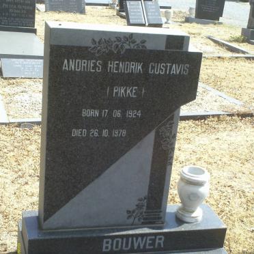 BOUWER Andries Hendrik Gustavis 1924-1978