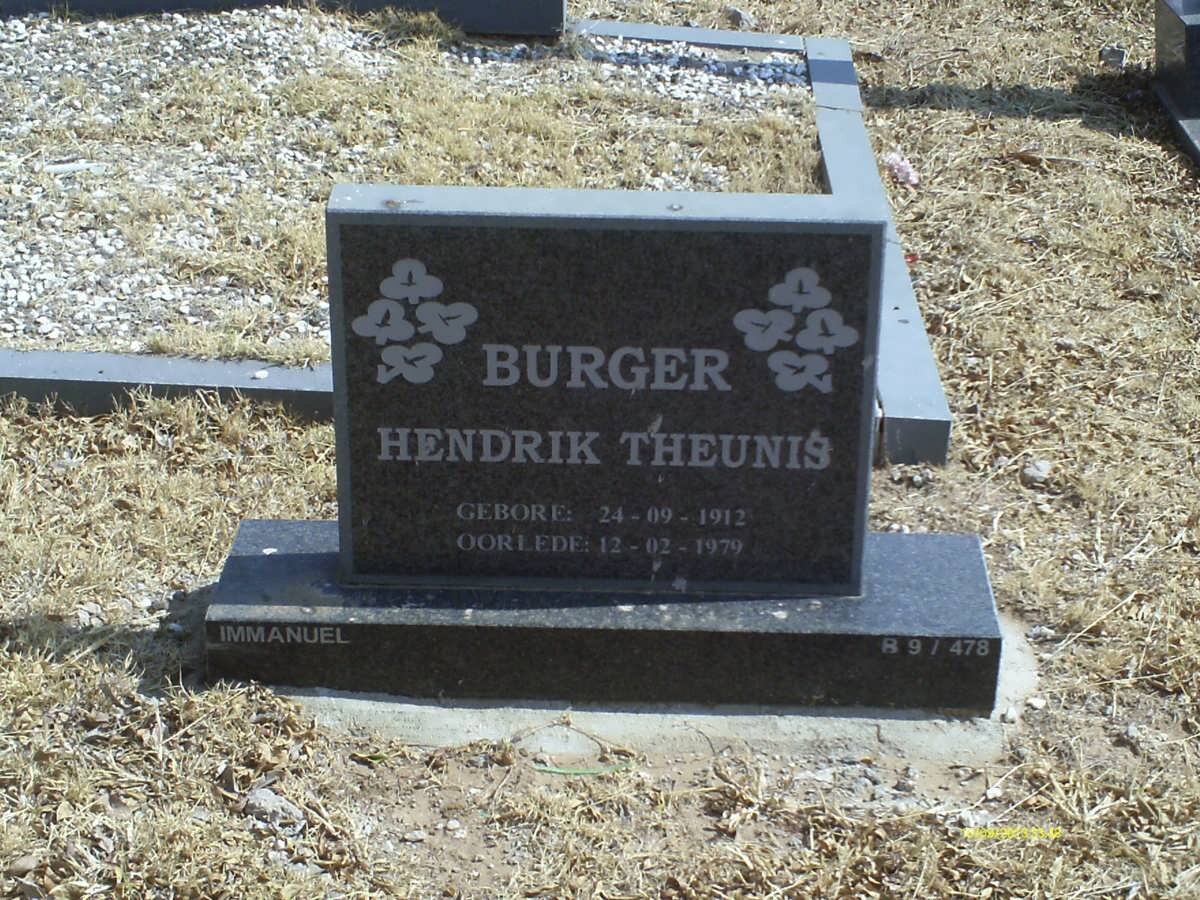 BURGER Hendrik Theunis 1912-1979
