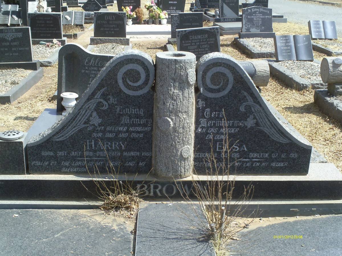 BROWN Harry 1919-1968 &amp; Elsa 1915-1991